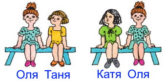 Определи, как зовут каждую девочку.